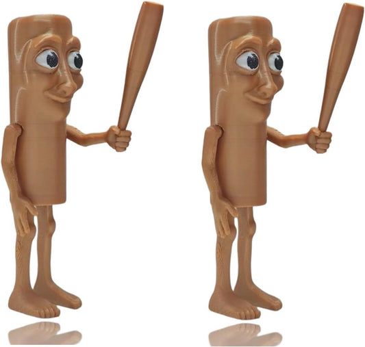 2PCS Tung Tung Tung Sahur Figure, Italian Brainrot 3D Printing Collectible Figurines, Meme Figure Desk Decor, Collectible Figurine Gifts for Fans