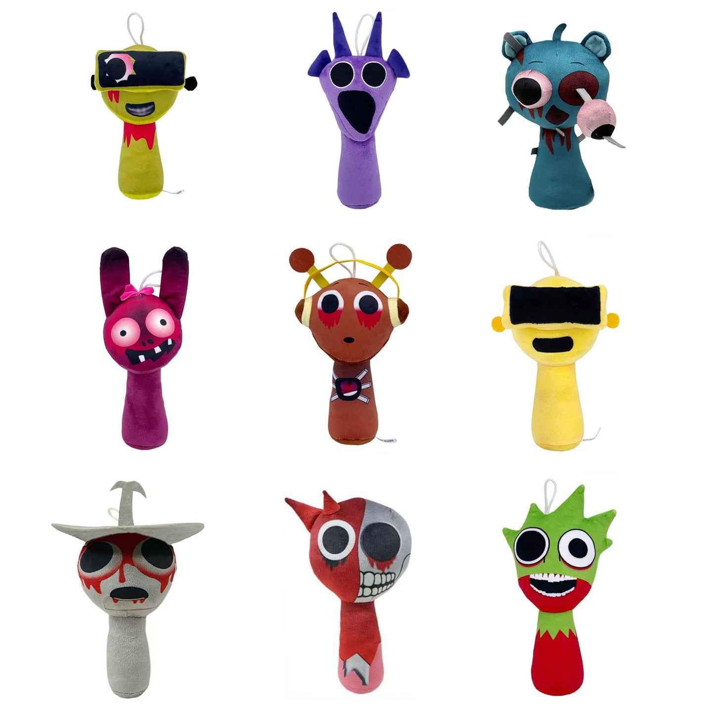 Sprunki Horror Plush - 11'' Full Collection of Wenda, Mr. Fun Computer, Gray & More - All Your Favorite Sprunki Characters!