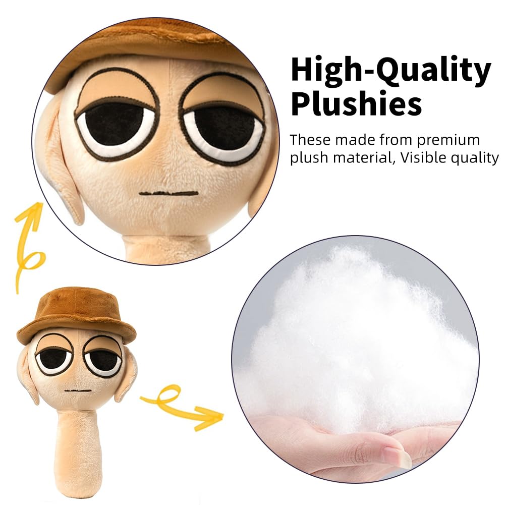 Sprunki Plushies Merch, Sprunki Toys Plush, Realistic Cute Soft Stuffed Animal Doll Pillows Game Fans Boy Girl Kids (2PCS)