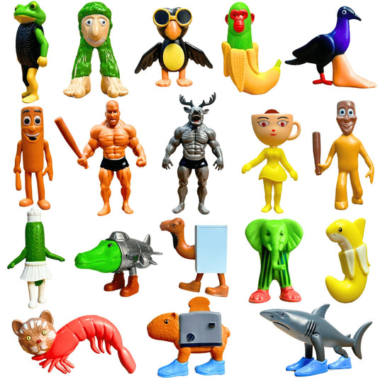 Tralalero Tralala Action Figure, 8PCS Italian Brainrot Meme Shark Figures Toys, Collectible Animals Figurine Doll Gifts for Fans (MulticolorB)