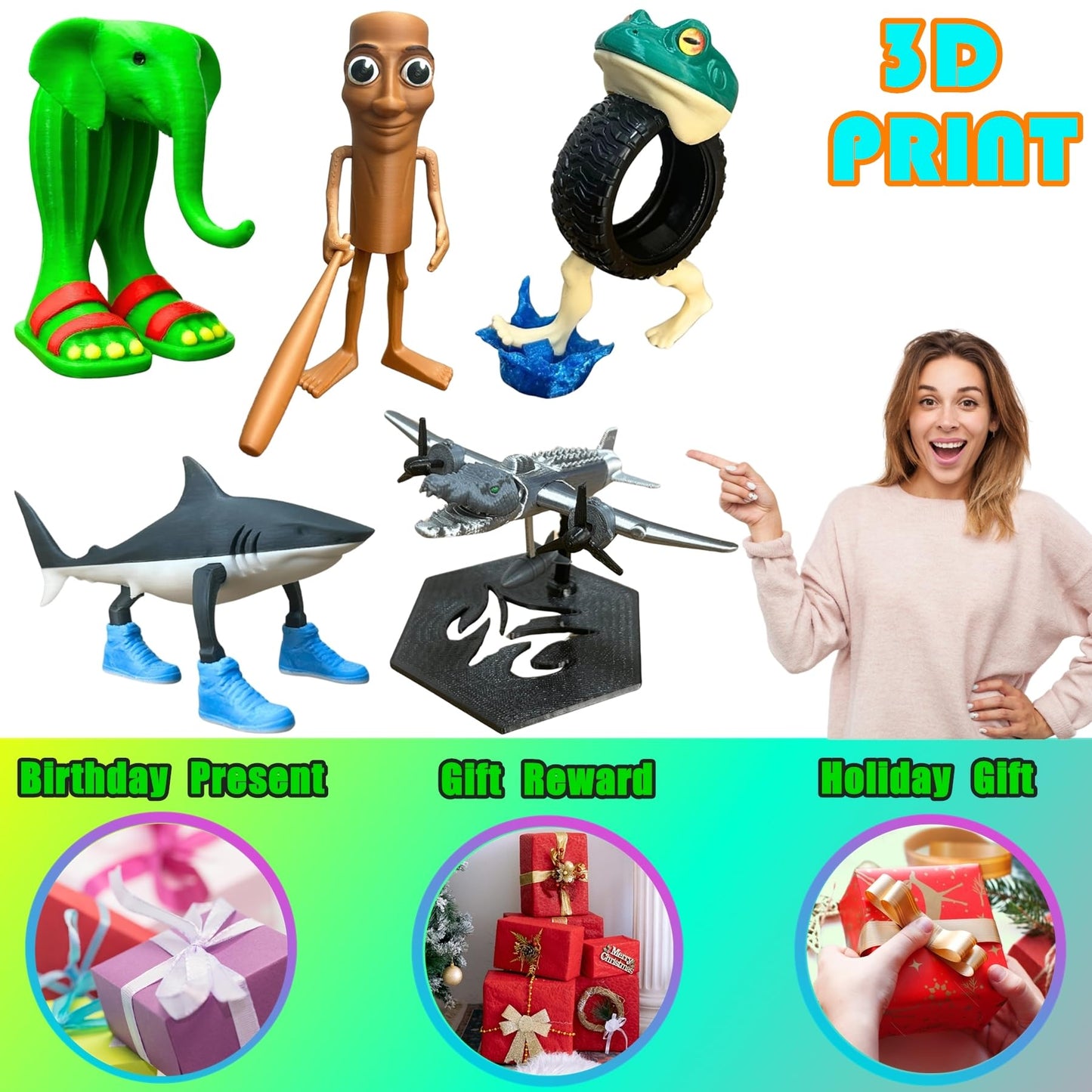 Tralalero Tralala Decoration, Meme Shark Figurines, Creative 3D Italian Brainrot Shark in Sneakers, Collectible Figurine Gifts for Fans (Yellow)
