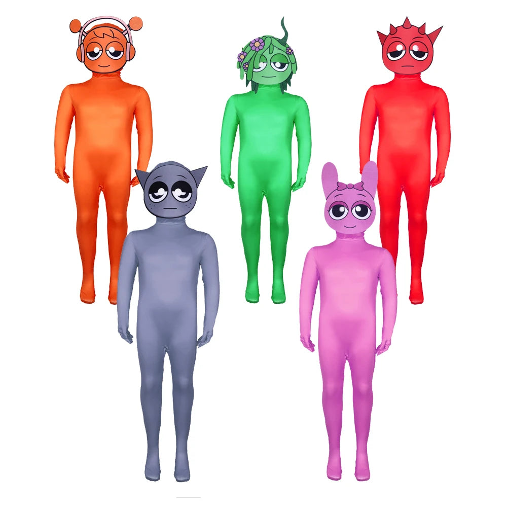 Sprunki Incredibox Cosplay Costume Kid Monster Horror Game Clothing Creative Christmas Adult Party Jumpsuits Clothes Gift